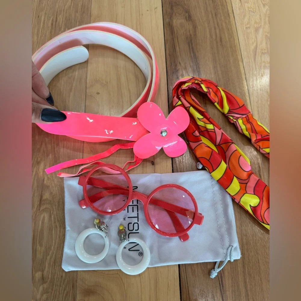 70’s Dream Girl Vibrant Swirl Pattern Dress w Accessories Adult Small Halloween - Picture 12 of 12